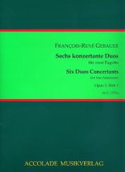 Gébauer, Francois-Réné: 6 Duos concertants op.3 Band 1 für 2 Fagotte, Partitur und Stimmen 