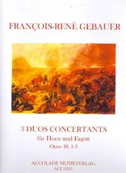 Gébauer, Francois-Réné: Duos concertants op.48,1-3 für Horn in F und Fagott 