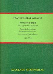 Gébauer, Francois-Réné: Konzert a-Moll Nr.3 für Fagott und Orchester für Fagott und Klavier 