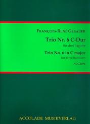 Gébauer, Francois-Réné: Trio C-Dur Nr.6 für 3 Fagotte, Partitur und Stimmen 