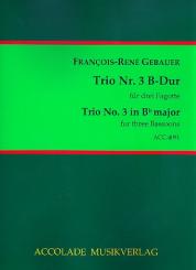 Gébauer, Francois-Réné: Trio B-Dur Nr.3 für 3 Fagotte, Partitur und Stimmen 
