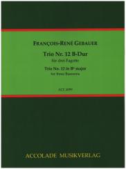 Gébauer, Francois-Réné: Trio B-Dur Nr.12 für 3 Fagotte, Partitur und Stimmen 