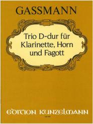 Gassmann, Florian Leopold: Trio D-Dur für Klarinette in A, Horn in D und Fagott, Partitur und 3 Stimmen 