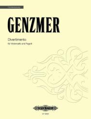 Genzmer, Harald: Divertimento für Violoncello und Fagott, 2 Spielpartituren 