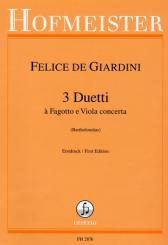 Giardini, Felice de: 3 Duette für Fagott und Viola, Partitur und Stimmen 