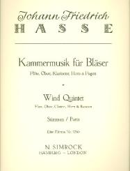 Hasse, Johann Friedrich: Kammermusik für Bläser für Flöte, Oboe, Klarinette, Horn und Fagott 
