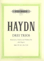 Haydn, Franz Joseph: 3 Trios für Klarinette, Violine und Violoncello (Fagott), Stimmen 