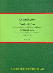 Haydn, Franz Joseph: Parthia F-Dur Hob.II:F12 für 2 Oboen, 2 Hörner und Fagott, Partitur und Stimmen 