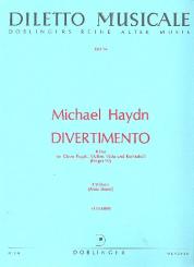 Haydn, Michael: Divertimento B-Dur Perger92 für Oboe, Fagott, Violine, Viola, und Kontrabaß,  Stimmen 
