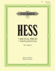 Hess, Willy: 7 Vortragsstücke Band 1 für Fagott und Klavier 