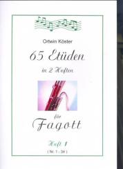Köster, Ortwin: 65 Etüden Band 1 (Nr.1-34) für Fagott 