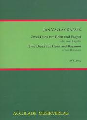 Knezek, Jan Václav: 2 Duos für Horn und Fagott (2 Fagotte), 2 Spielpartituren 