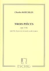 Koechlin, Charles Louis Eugene: 3 pieces op.34bis pour flûte, basson et piano, parties 