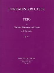 Kreutzer, Conradin: Trio Es-Dur op.43 for clarinet, bassoon and piano, score and parts 