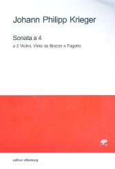 Krieger, Johann Philipp: Sonate a 4 für 2 Violinen, Viola und Fagott Partitur und Stimmen 
