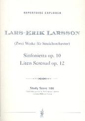 Larsson, Lars-Erik: Sinfonietta op.10 und Kleine Serenade op.12  für Streichorchester, Studienpartitur 