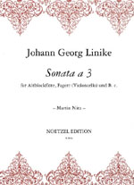 Linike, Johann Georg: Sonata à 3 für Altblockflöte, Fagott (Violoncello) und Bc 