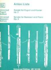 Liste, Anton: Sonate op.3 für Fagott und Klavier  