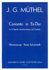 Müthel, Johann Gottfried: Konzert Es-Dur für 2 Fagotte, Streichorchester und Cembalo für 2 Fagotte und Klavier, Partitur und Stimmen 