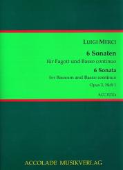 Merci, Luigi: 6 Sonaten op.3 Band 1 (Nr.1-3) für Fagott und Bc 