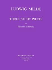 Milde, Ludwig: 3 Study pieces for bassoon and piano 