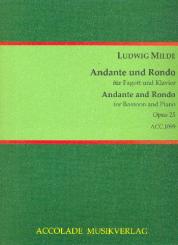 Milde, Ludwig: Andante und Rondo op.25 für Fagott und Klavier 