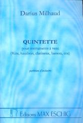 Milhaud, Darius: Quintette pour flûte, hautbois, clarinette, basson et cor, partition 