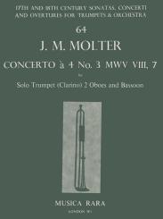 Molter, Johann Melchior: Concerto à 4 Nr.3 MWVVIII,7 für Clarino (Trompete in D), 2 Oboen und Fagott, Partitur und Stimmen 