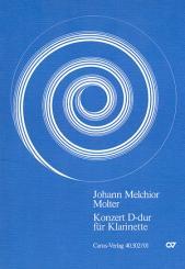 Molter, Johann Melchior: Konzert D-Dur für Klarinette und Streichorchester mit Cembalo, Partitur 