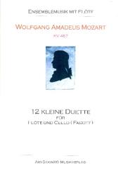 Mozart, Wolfgang Amadeus: 12 kleine Duette KV487 für Flöte und Violoncello (Fagott), Spielpartitur 