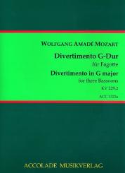 Mozart, Wolfgang Amadeus: Divertimento G-Dur KV229,2 für 3 Fagotte, Partitur und Stimmen 