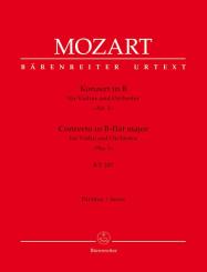 Mozart, Wolfgang Amadeus: Konzert B-Dur Nr.1 KV207 für Violine und Orchester, Partitur 