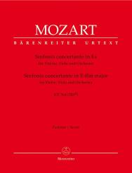 Mozart, Wolfgang Amadeus: Sinfonia concertante Es-Dur KV364 für Violine, Viola und Orchester, Partitur 