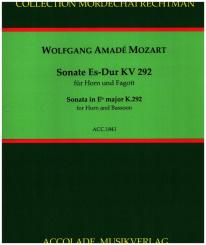 Mozart, Wolfgang Amadeus: Sonate Es-Dur KV292 für Horn und Fagott, Spielpartitur und Stimmen 