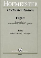 Orchesterstudien für Fagott Band 10 Mahler, Debussy, Mascagni 