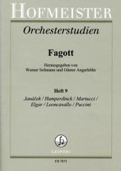 Orchesterstudien Fagott Band 9 Janácek, Humperdinck, Martucci, Elgar, Leoncavallo, Puccini 