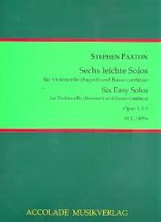 Paxton, Stephen: 6 leichte Solos op.3 Band 1 (Nr.1-3) für Violoncello (Fagott) und Bc 