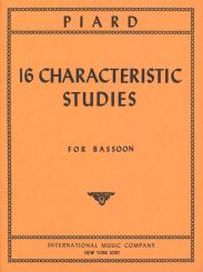 Piard, Marius: 16 characteristic Studies for bassoon 