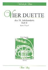 Pleyel, Ignaz Joseph: 4 Duette des 18. Jahrhunderts Band 2 für 2 Fagotte, Partitur und Stimmen 