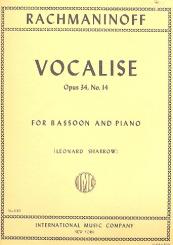 Rachmaninoff, Sergei: Vocalise op.34,14 bassoon and piano 