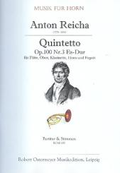 Reicha, Anton (Antoine) Joseph: Quintett Es-Dur op.100,3 für Flöte, Oboe, Klarinette, Horn, und Fagott,  Partitur und Stimmen 