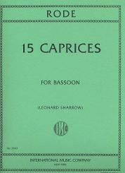 Rode, Jacques Pierre Joseph: 15 Caprices for bassoon 