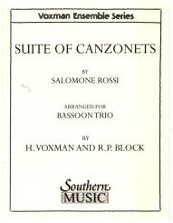 Rossi, Salamon: Suite of Canzonets for 3 bassoons, score and parts 