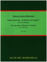 Rossini, Gioacchino: 6 Arien aus "Il Barbiere di Siviglia " für 2 Fagotte, Spielpartitur 