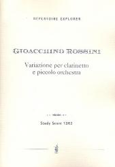 Rossini, Gioacchino: Variazione für Klarinette und Kammerorchester Studienpartitur 