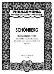 Schönberg, Arnold: Quintett op.26 für Flöte, Oboe, Klarinette, Horn und Fagott, Studienpartitur 