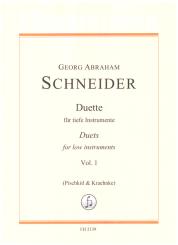 Schneider, Georg Abraham: Duette Band 1  für tiefe Instrumente (Fagott, Violoncello, Kontrabässe) 