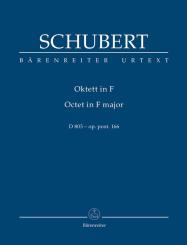 Schubert, Franz: Oktett F-Dur D803 oppost.166 für Klarinette, Fagott, Horn und, 5 Streicher,  Studienpartitur 