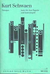 Schwaen, Kurt: Batuque für 3 Fagotte und Kontrafagott Partitur und Stimmen 