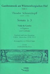 Schwartzkopff, Theodor: Sonata a 3 für Viola da Gamba, Fagott und Cembalo, Partitur und Stimmen 